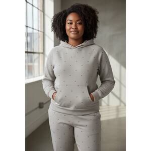 Sundance Heartsong Jogger Set Gray Heart Print XXL